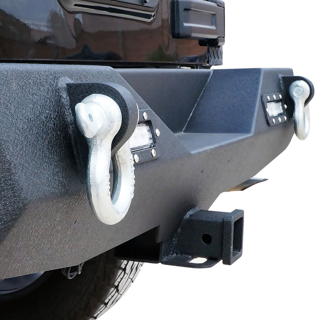 Rear Bumper for Jeep Wrangler JK 2007-2017 with D-Rings and LED Reverse Lamps Bumper