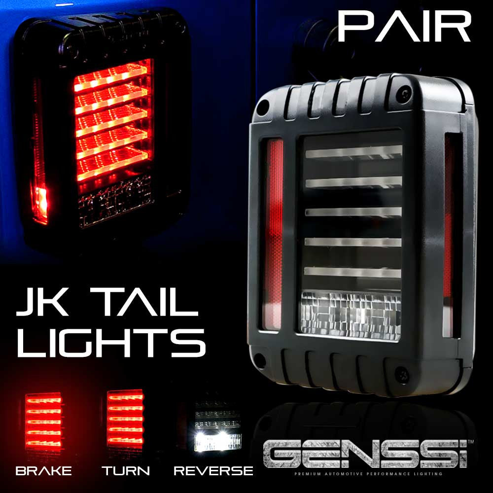 HELIOS Black LED Tail Lights for Wrangler JK 2007-2018 Lighting