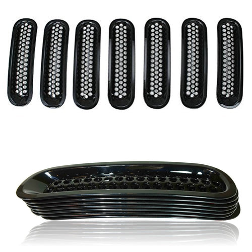 7pcs Grille Inserts for Jeep Wrangler JK 2007 - 2017 - GENSSI Grille