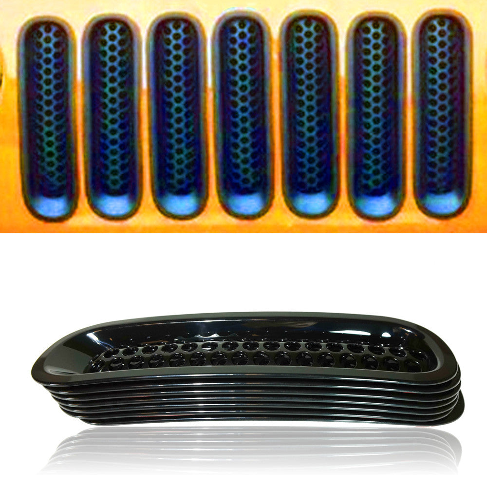7pcs Grille Inserts for Jeep Wrangler JK 2007-2017 Grille