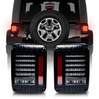 HELIOS Black LED Tail Lights for Wrangler JK 2007 - 2018 - GENSSI Lighting