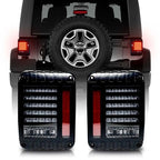 HELIOS Black LED Tail Lights for Wrangler JK 2007 - 2018 - GENSSI Lighting