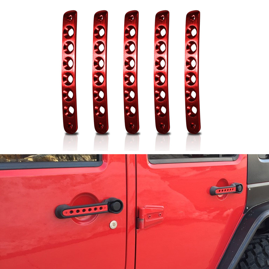 5pcs Aluminum Door Insert Trim Handle Tailgate 2007-2018 Jeep Wrangler JK 4 Door Interior Part