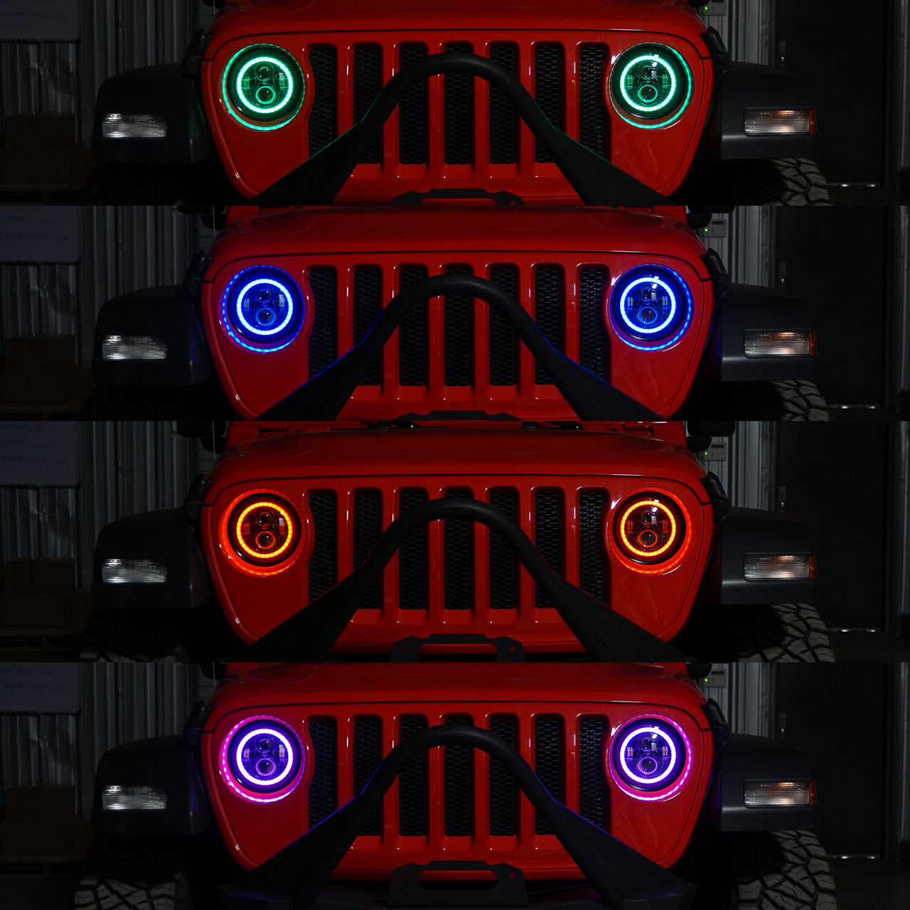 HALO RGB CHASE Projector LED Headlights for Wrangler JL & Gladiator 2018+ Lighting