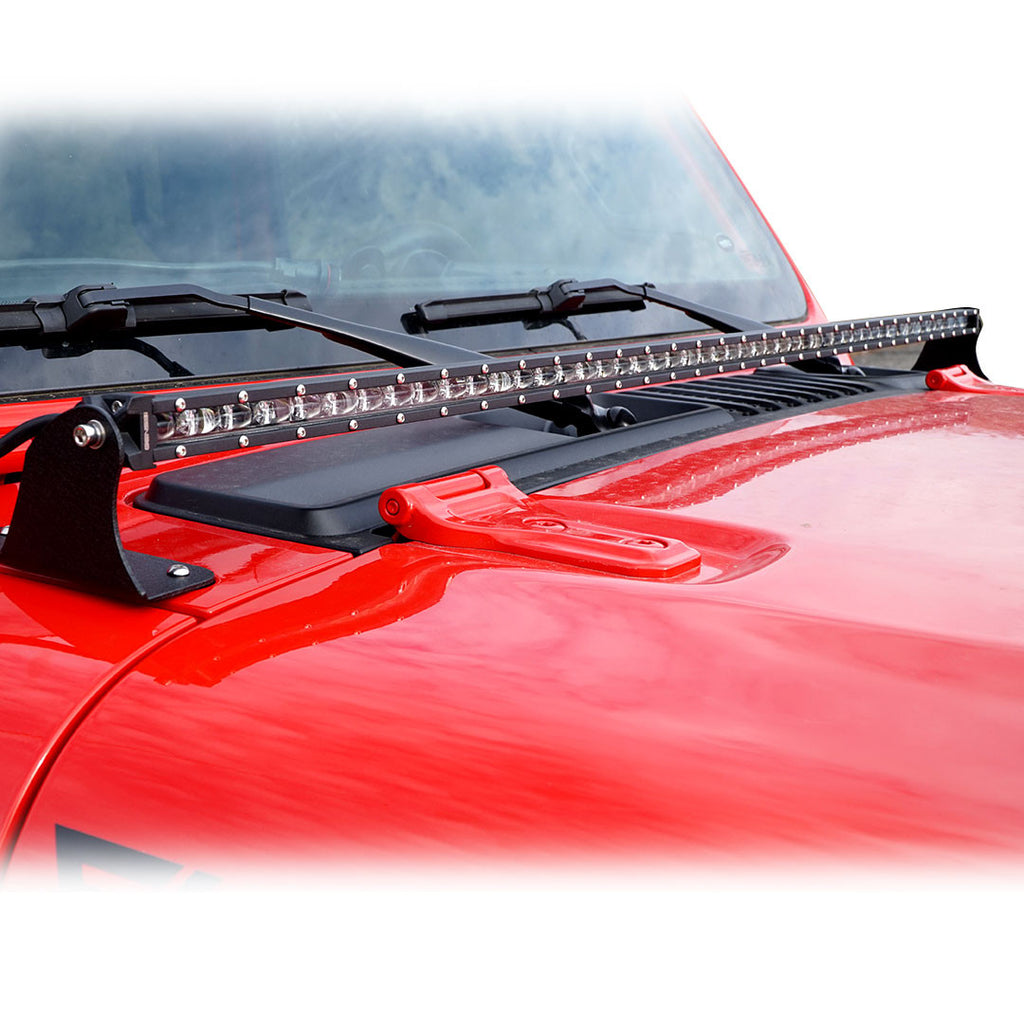 52 Inches LED Hood Mount Light Bar Kit for Jeep Wrangler JL 2018+ Lighting