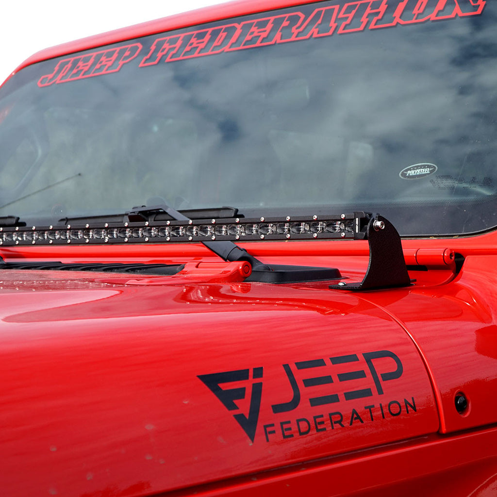 52 Inches LED Hood Mount Light Bar Kit for Jeep Wrangler JL 2018+ Lighting