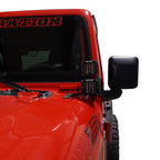 Quad LED Pod Cube Lower Windshield Pillar Light Mount Kit for Wrangler JL 2018+ - GENSSI Lighting