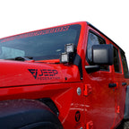 Quad LED Pod Cube Lower Windshield Pillar Light Mount Kit for Wrangler JL 2018+ - GENSSI Lighting