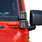 Quad LED Pod Cube Lower Windshield Pillar Light Mount Kit for Wrangler JL 2018+ - GENSSI Lighting