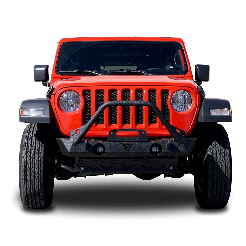 Front Transformer Seventeen Bumper w/Bull Bar w/Fog for Wrangler 2018+ - GENSSI Bumper