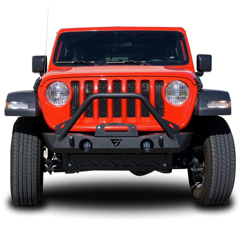 Front Transformer Seventeen Bumper w/Bull Bar w/Fog for Wrangler 2018+ - GENSSI Bumper