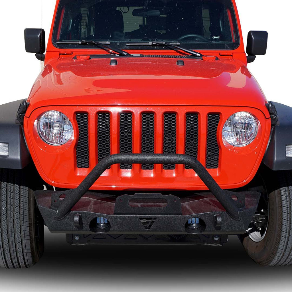 Front Transformer Seventeen Bumper w/Bull Bar w/Fog for Wrangler 2018+ - GENSSI Bumper