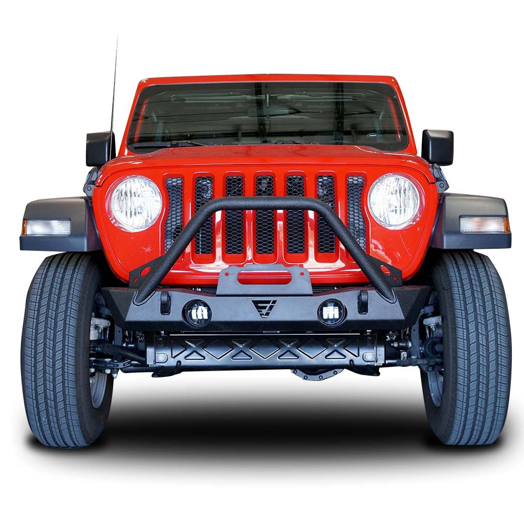 Front Transformer Seventeen Bumper w/Bull Bar w/Fog for Wrangler 2018+ - GENSSI Bumper