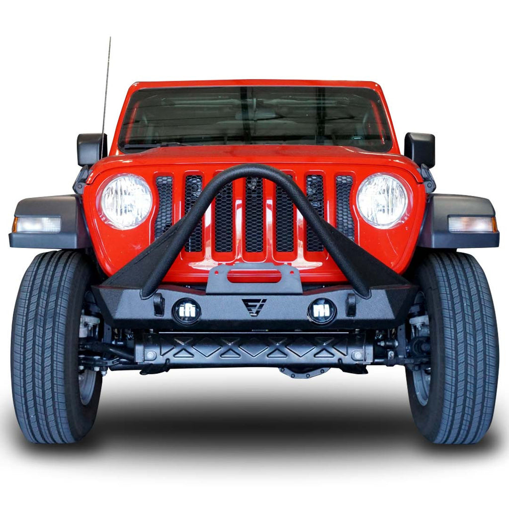 Front Transformer Nineteen Bumper w/Bull Bar w/Fog for Wrangler 2018+ Bumper