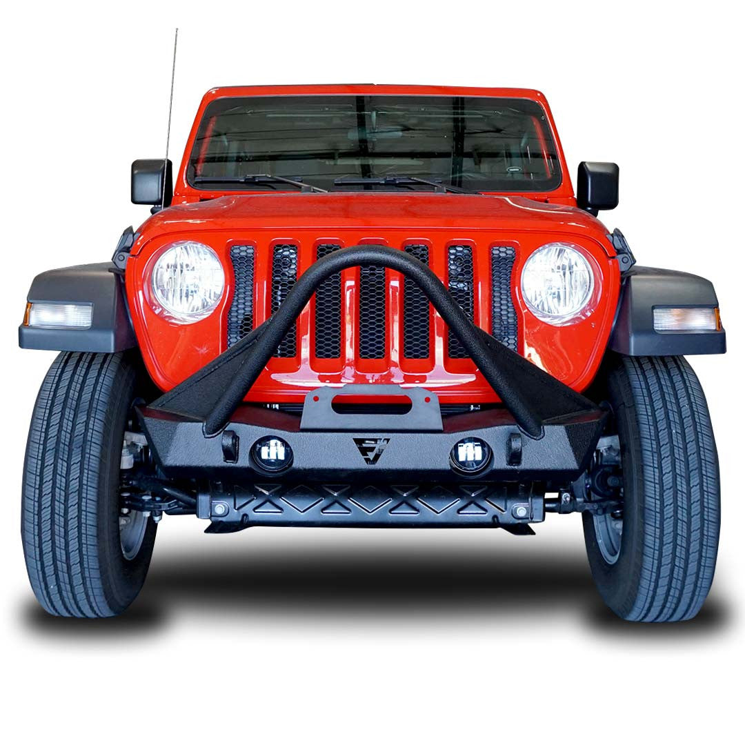 Front Transformer Nineteen Bumper w/Bull Bar w/Fog for Wrangler 2018+ Bumper