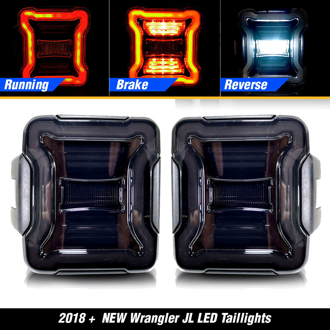Smoked LED Tail Lights for Jeep Wrangler JL 2018+ Lighting