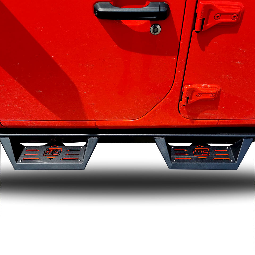 Running Boards Side Steps Rail Steps Rock Sliders for Jeep Wrangler JLU 4dr 2018 up Dual Style Exterior Part