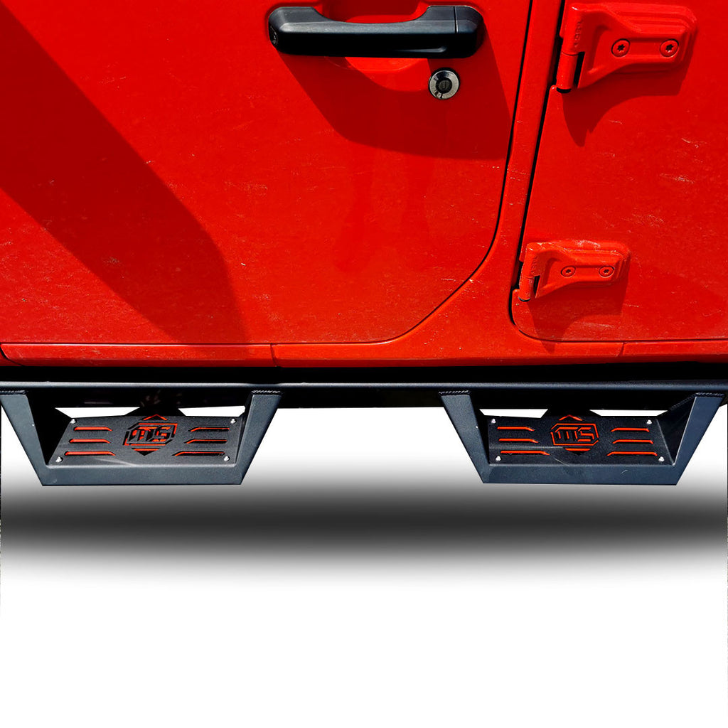 Running Boards Side Steps Rail Steps Rock Sliders for Jeep Wrangler JLU 4dr 2018 up Dual Style Exterior Part