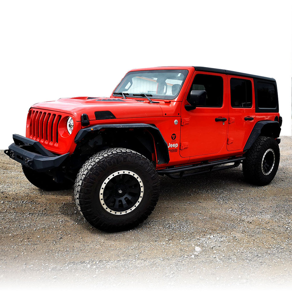 Running Boards Side Steps Rail Steps Rock Sliders for Jeep Wrangler JLU 4dr 2018 up Tube Style Exterior Part