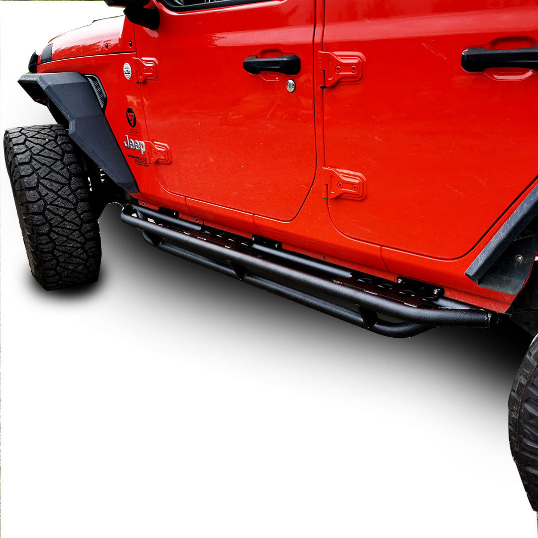 Running Boards Side Steps Rail Steps Rock Sliders for Jeep Wrangler JLU 4dr 2018 up Tube Style Exterior Part