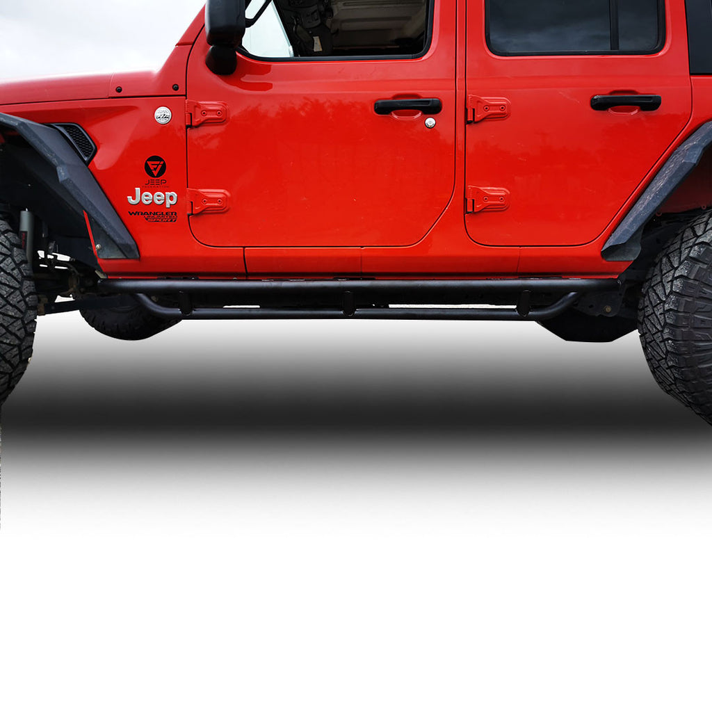 Running Boards Side Steps Rail Steps Rock Sliders for Jeep Wrangler JLU 4dr 2018 up Tube Style Exterior Part