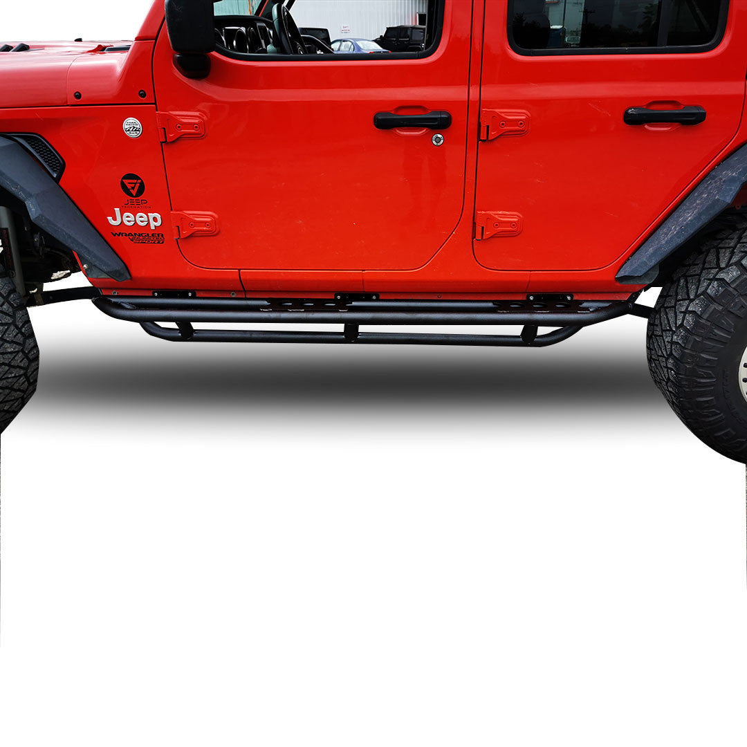 Running Boards Side Steps Rail Steps Rock Sliders for Jeep Wrangler JLU 4dr 2018 up Tube Style Exterior Part