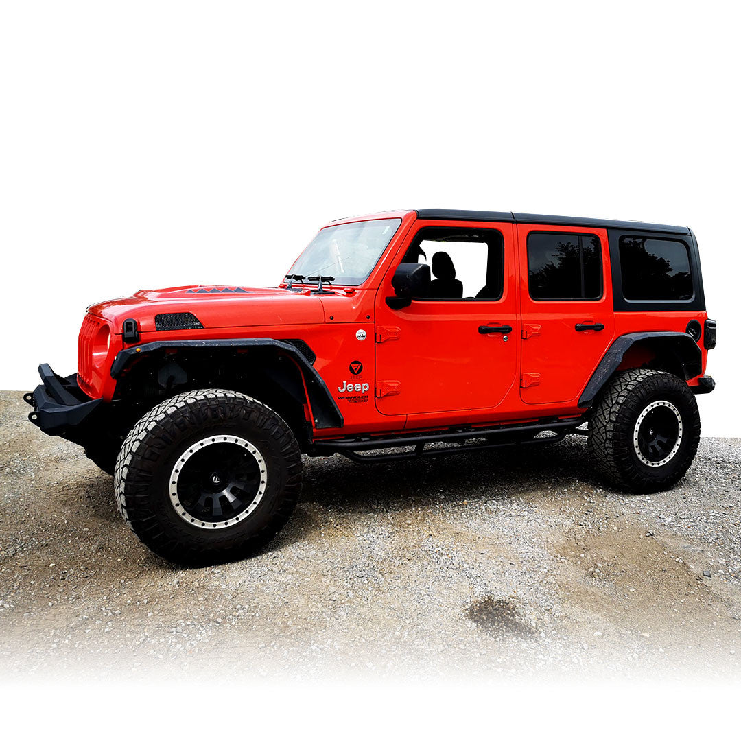 Running Boards Side Steps Rail Steps Rock Sliders for Jeep Wrangler JLU 4dr 2018 up Step Style Exterior Part