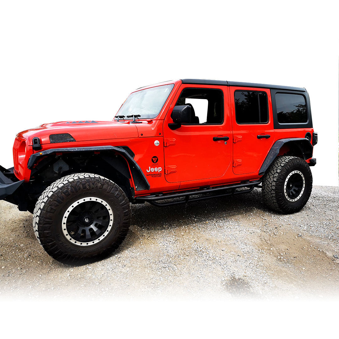 Running Boards Side Steps Rail Steps Rock Sliders for Jeep Wrangler JLU 4dr 2018 up Step Style Exterior Part