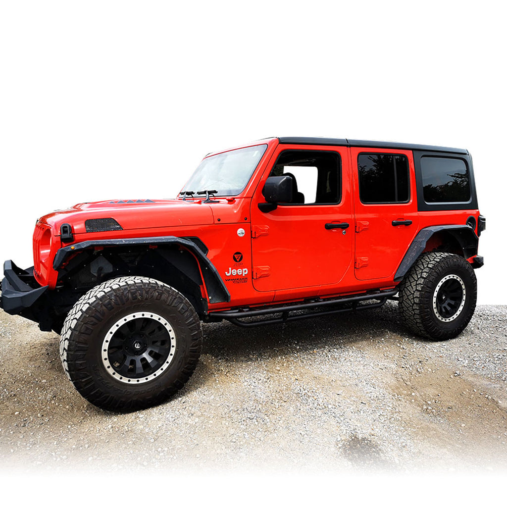 Running Boards Side Steps Rail Steps Rock Sliders for Jeep Wrangler JLU 4dr 2018 up Step Style Exterior Part