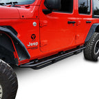 Running Boards Side Steps Rail Steps Rock Sliders for Jeep Wrangler JLU 4dr 2018 up Step Style - GENSSI Exterior Part