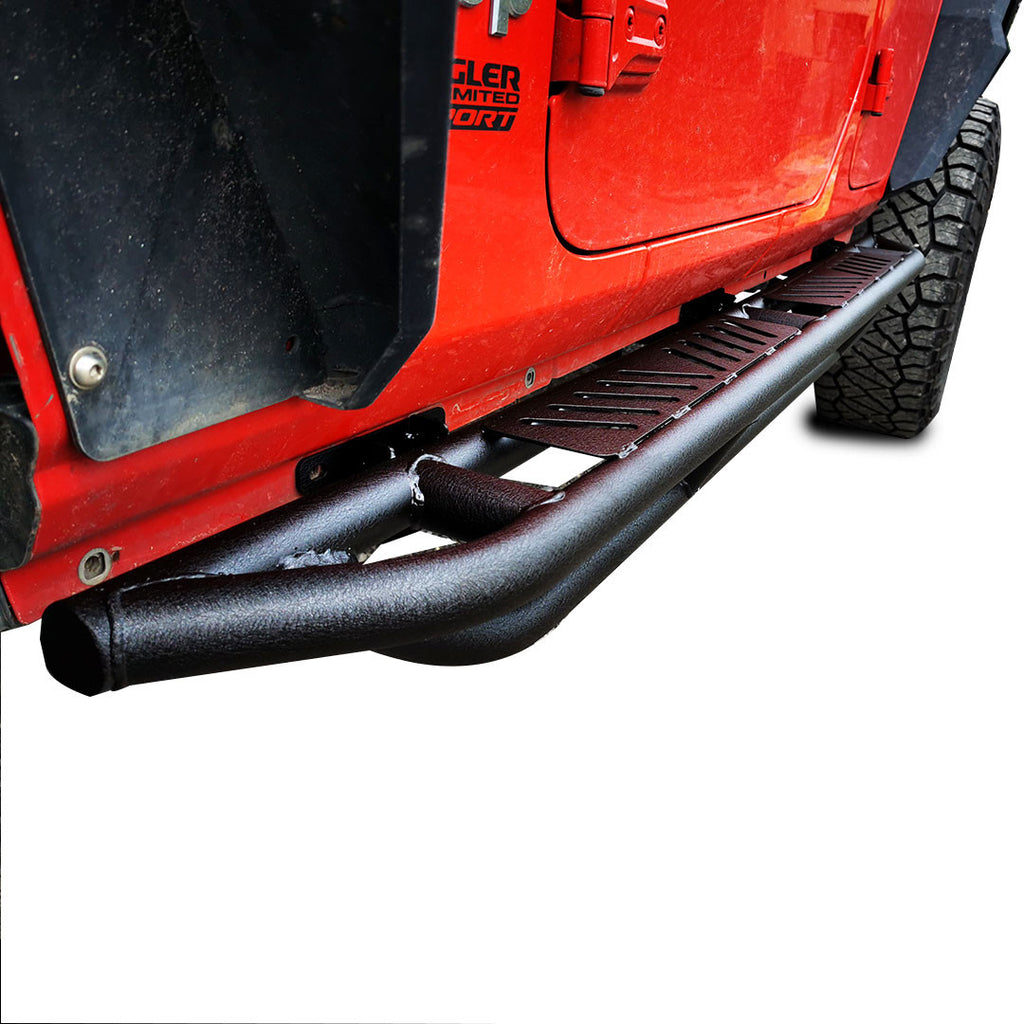 Running Boards Side Steps Rail Steps Rock Sliders for Jeep Wrangler JLU 4dr 2018 up Step Style Exterior Part