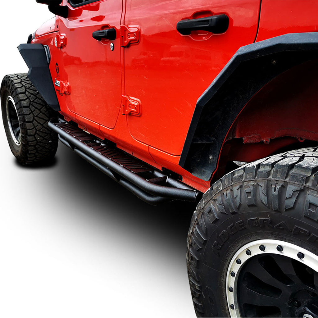 Running Boards Side Steps Rail Steps Rock Sliders for Jeep Wrangler JLU 4dr 2018 up Step Style Exterior Part