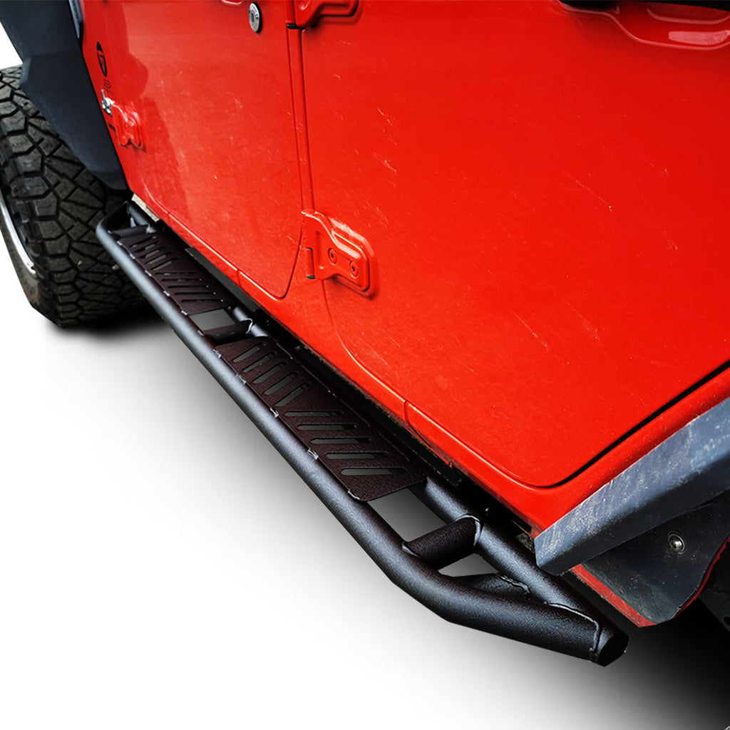 Running Boards Side Steps Rail Steps Rock Sliders for Jeep Wrangler JLU 4dr 2018 up Step Style Exterior Part