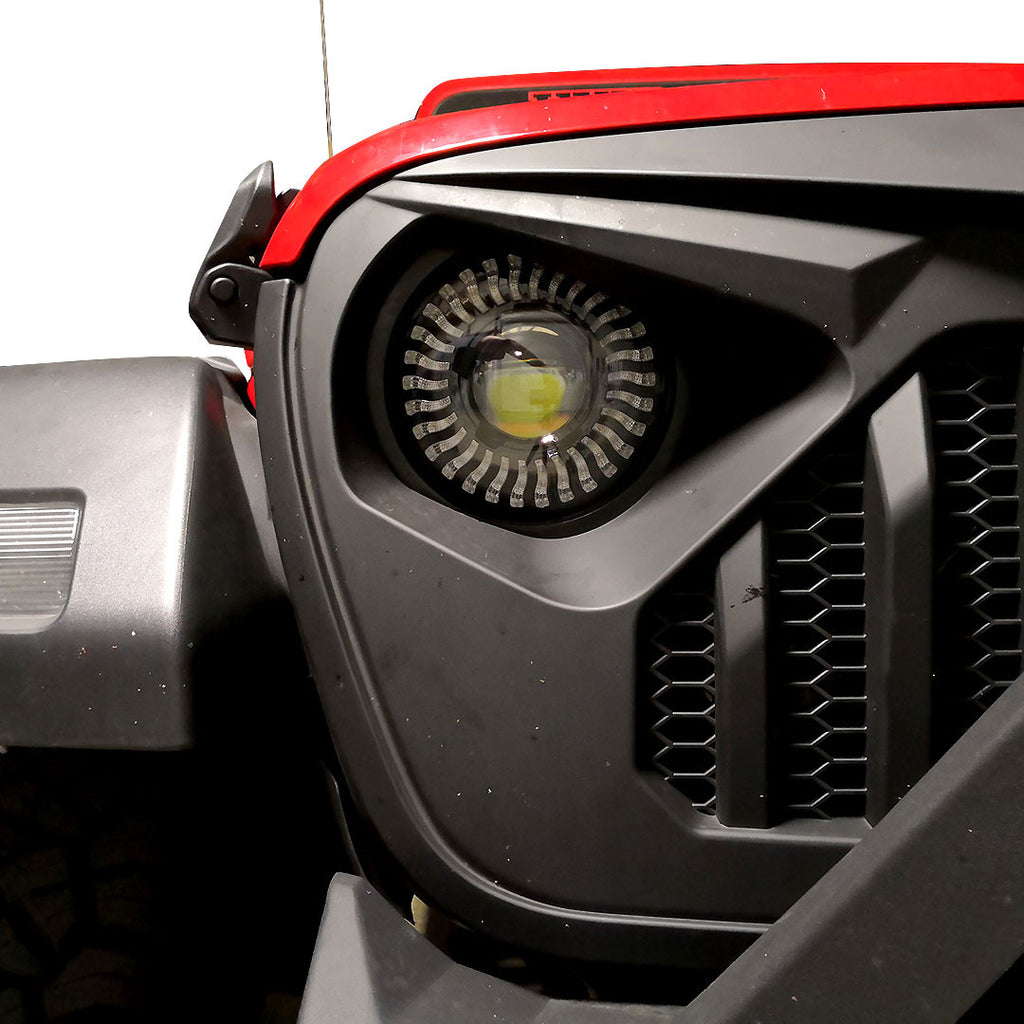 Demon Eye LED Headlights Fog Lights Kit for Wrangler JL JLU Gladiator 2018 Up Lighting