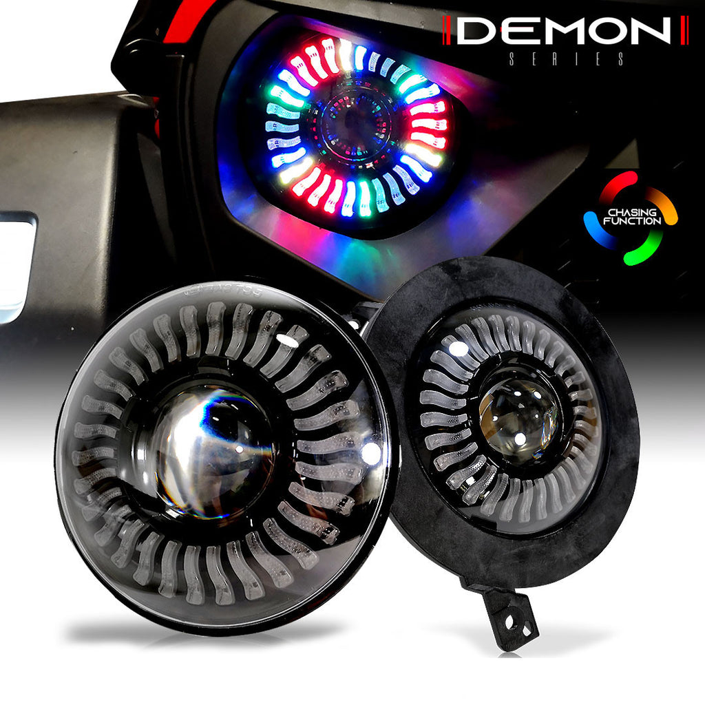 Demon Eye LED Headlights Fog Lights Kit for Wrangler JL JLU Sport Sport S 2018 Up Lighting