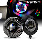 Demon Eye LED Headlights Fog Lights Kit for Wrangler JL JLU Gladiator 2018 Up - GENSSI Lighting