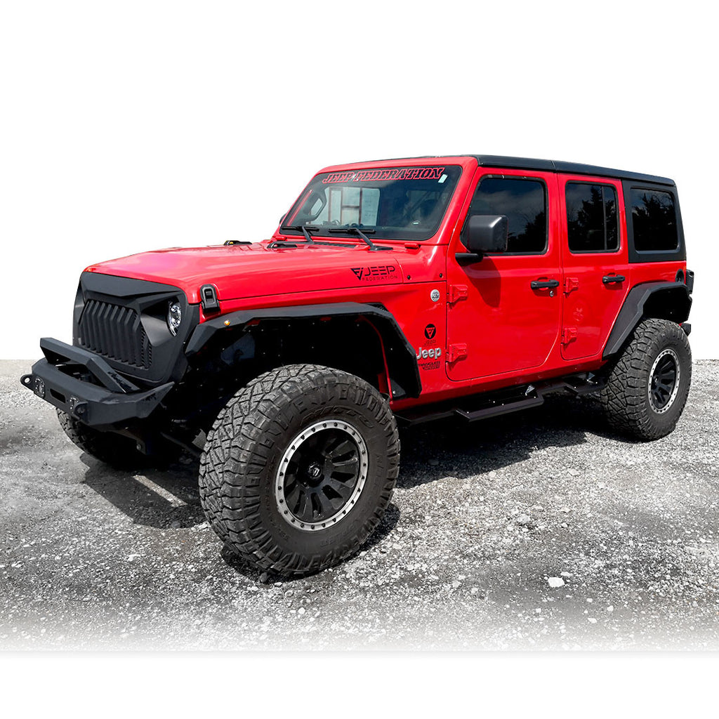 Running Boards Side Steps Rail Steps Rock Sliders for Jeep Wrangler JLU 4dr 2018 up Exterior Part