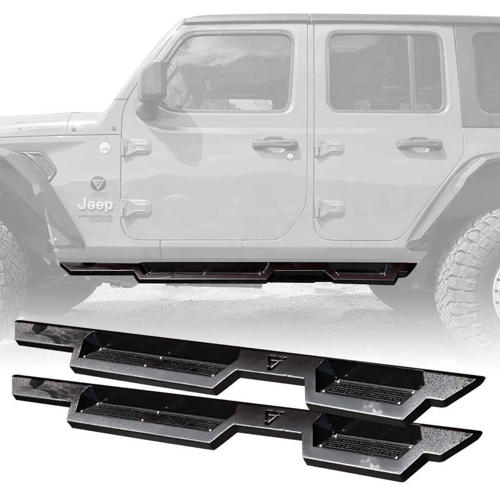 Running Boards Side Steps Rail Steps Rock Sliders for Jeep Wrangler JLU 4dr 2018 up Exterior Part