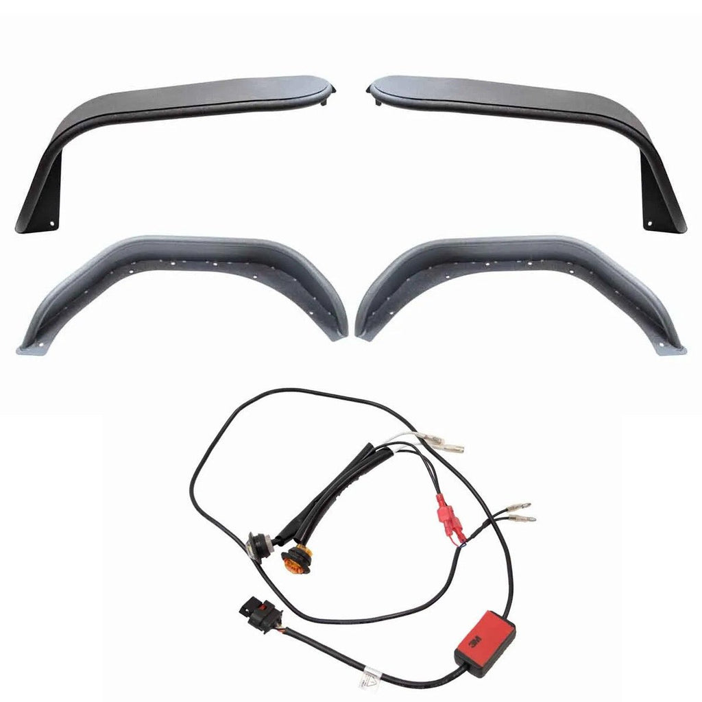 Front And Rear Tube Fender Flares with Removable LED Turn Signals for 2020 - 2024 Jeep Gladiator JT - GENSSI Exterior Part