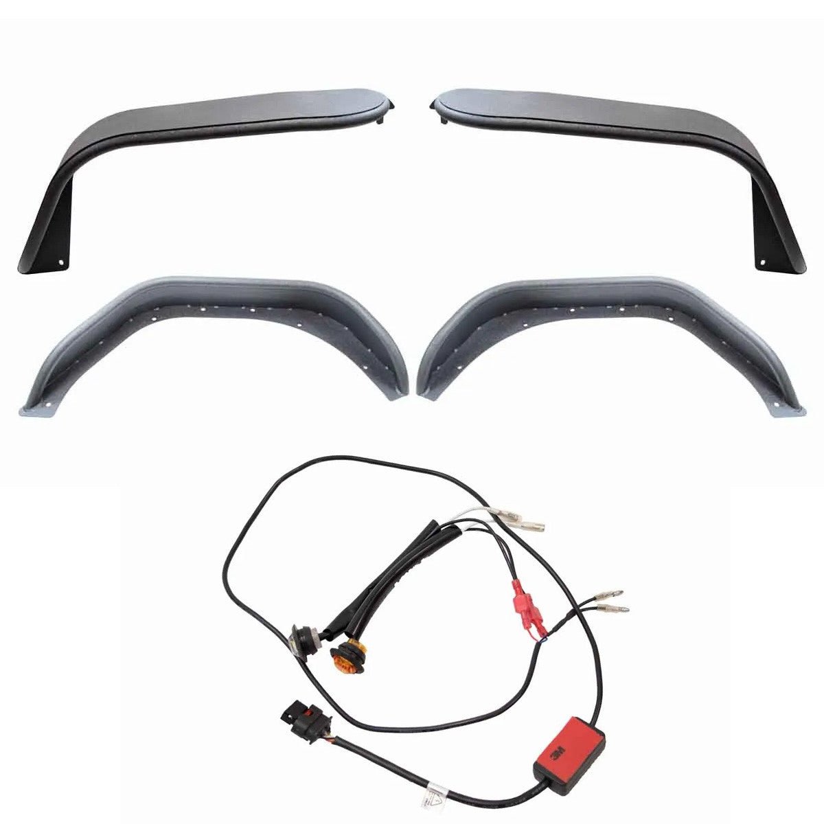 Front And Rear Tube Fender Flares with Removable LED Turn Signals for 2020 - 2024 Jeep Gladiator JT - GENSSI Exterior Part
