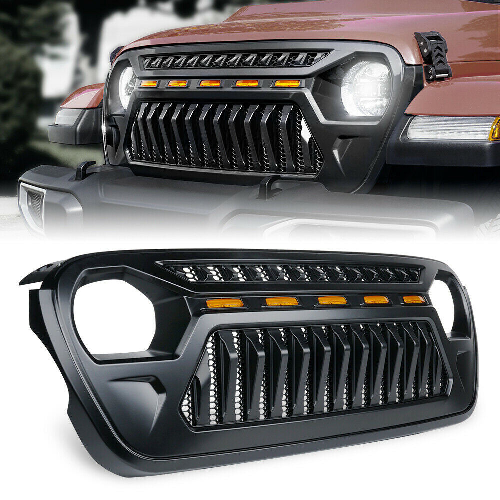 LED Bar Front Grille for Jeep Wrangler JL & Gladiator 2018-2023 Grille