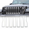 Front Grille Grill Insert Cover Trim Fit Jeep Wrangler JL 2018-2023 Silver Default Title Grille