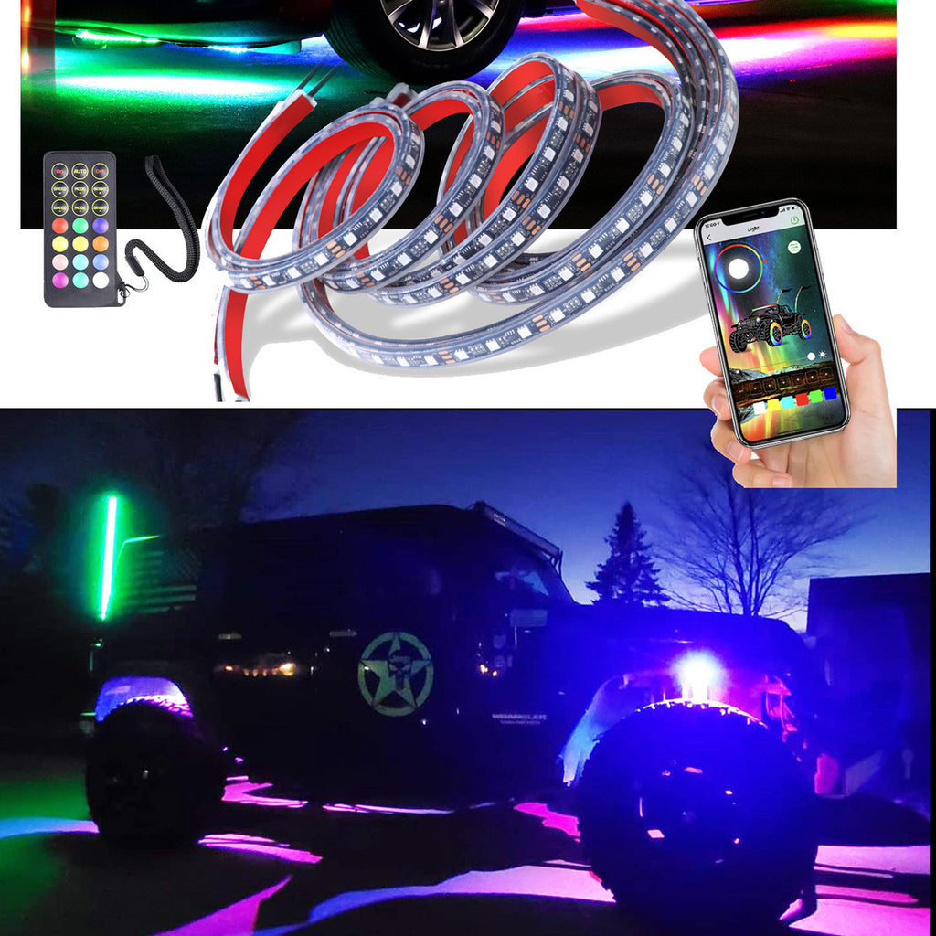 LED Under Body Fender Bumper Kit for Jeep Wrangler Flexible Wireless Lighting