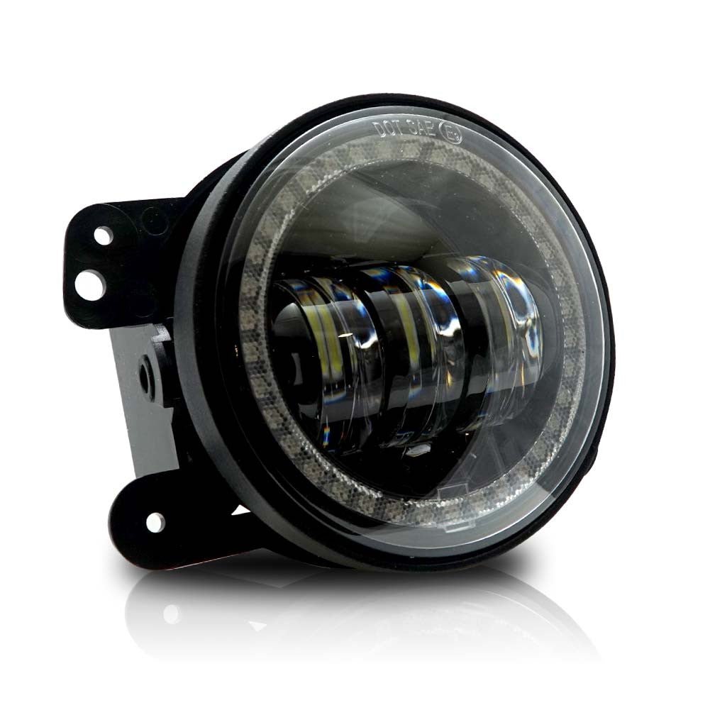 7 Inch HALO Chasing RGB Color Projector LED Headlights & Fog Lights Kit for Wrangler JK 2007 - 2017 - GENSSI Lighting