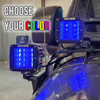 RGB Color Changing Kit A - Pillar LED Cube Light Bracket for Jeep Wrangler JL JLU JT Gladiator - GENSSI Lighting