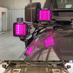 A - Pillar Cube RGB +White Wireless Kit Lights with Bracket for Jeep Wrangler JL JLU JT Gladiator - GENSSI Lighting