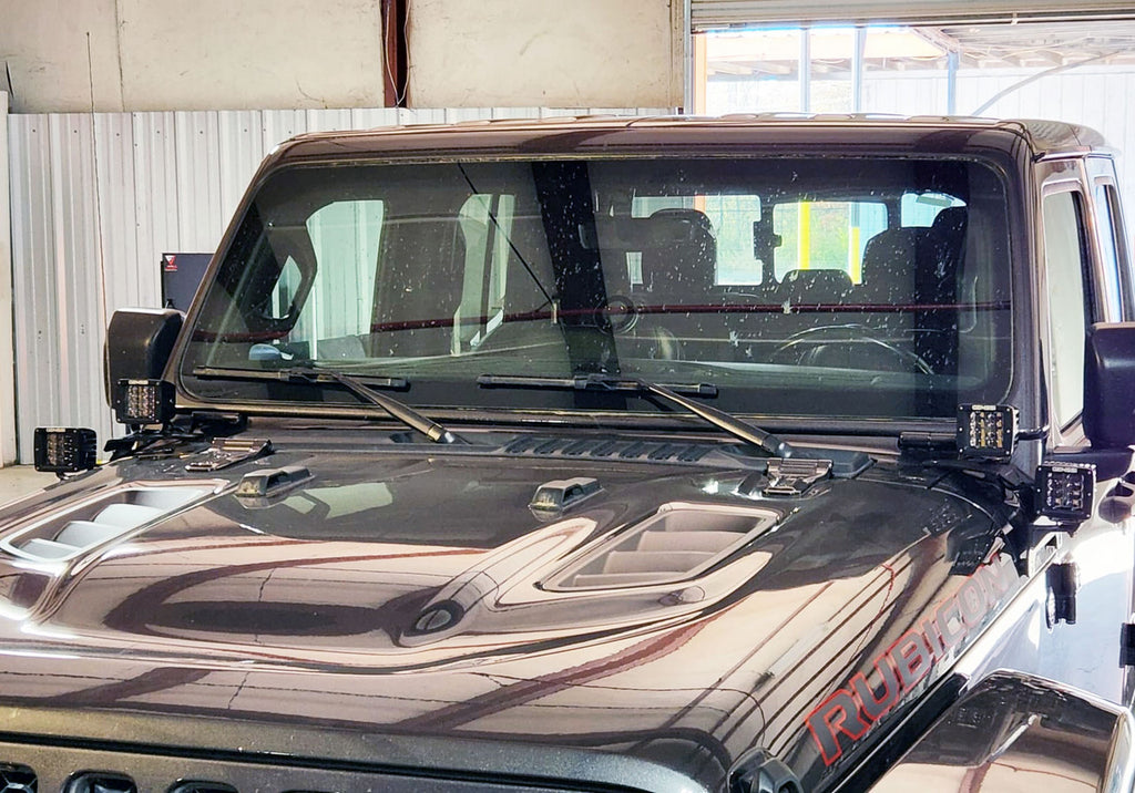 A-Pillar Cube RGB +White Wireless Kit Lights with Bracket for Jeep Wrangler JL JLU JT Gladiator Lighting