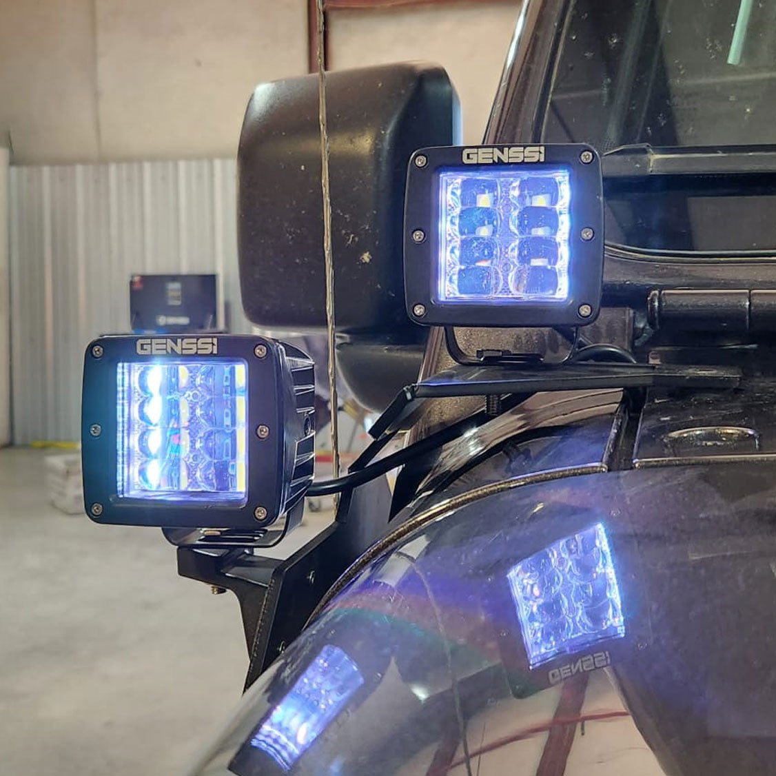 RGB Color Changing Kit A - Pillar LED Cube Light Bracket for Jeep Wrangler JL JLU JT Gladiator - GENSSI Lighting