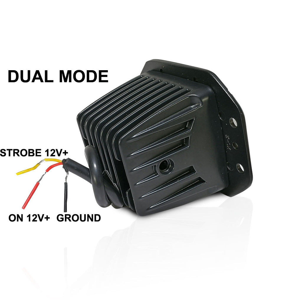 Flush Mount Four Row Cube Pod LED 3 Inches Auxiliary Lights Black (PAIR) - GENSSI Lighting