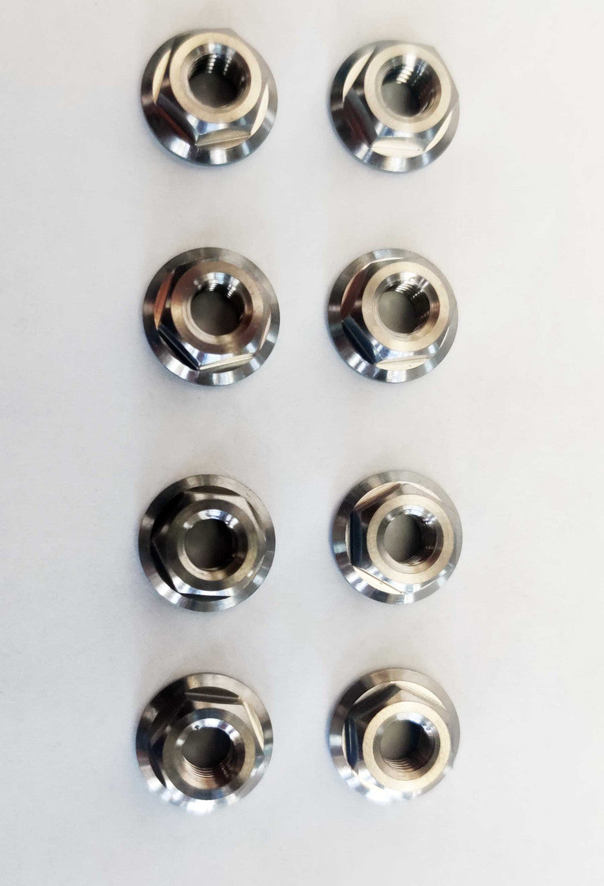 M6 Titanium Hex Nut Grade 5 GR5 Smooth Flange (Pack of 8) Exterior Part